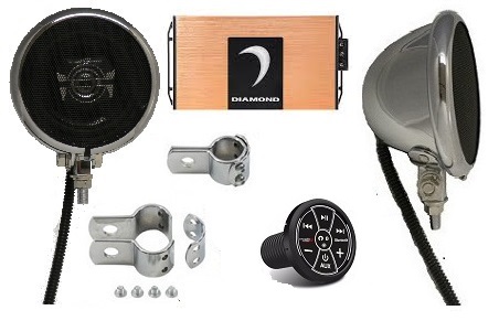 Platinum 4 Inch Chrome Motorcycle Speaker System BLUETOOTH EDITION