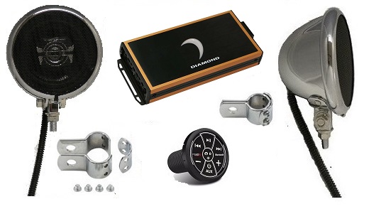 Ultra Platinum 4 Inch Chrome Motorcycle Speaker System BLUETOOTH EDITION