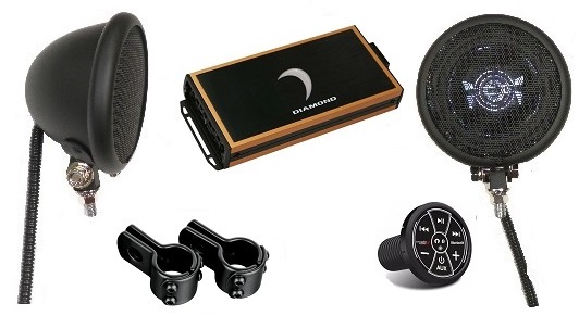 Ultra Platinum 4 Inch Black Motorcycle Speaker System BLUETOOTH EDITION