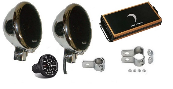 Ultra Platinum 5.25 Inch Chrome Motorcycle Speaker System BLUETOOTH EDITION