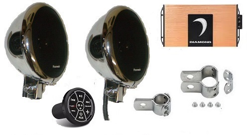 Platinum 5.25 Inch Chrome Motorcycle Speaker System BLUETOOTH EDITION